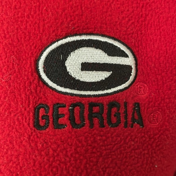 UGA University of Georgia Red Fleece full zip collared lightweight jacket Size S - Picture 3 of 13